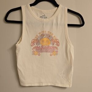Hollister Off White Tank with Graphic